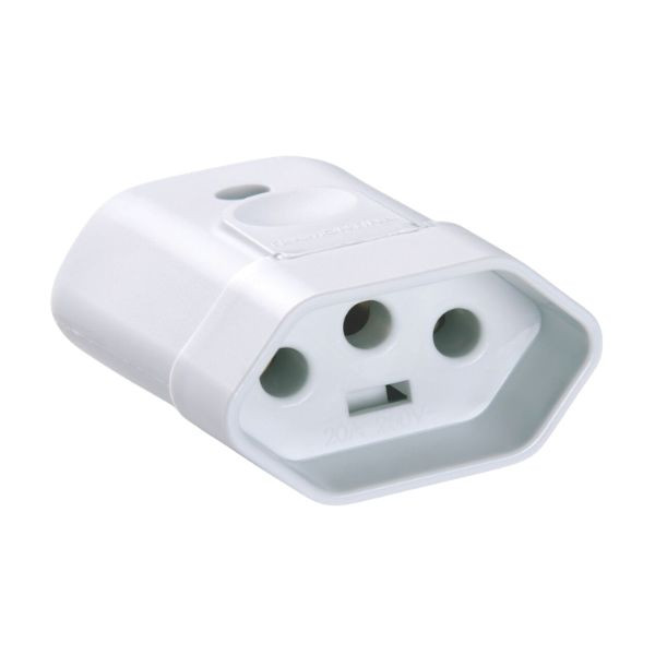 Plugue Fêmea 2P+T 10A Branco Tramontina