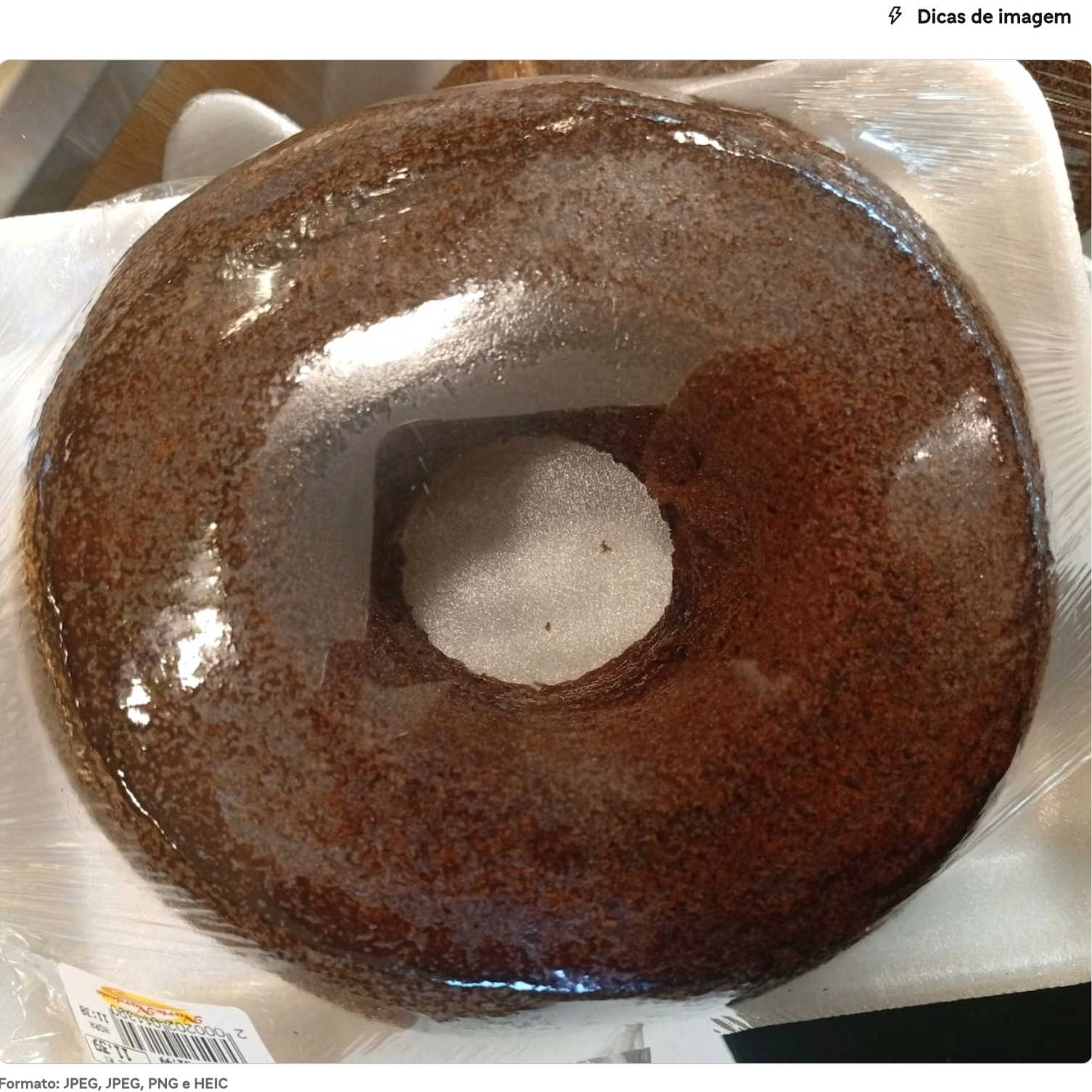 Bolo simples massa chocolate bandeja inteiro
