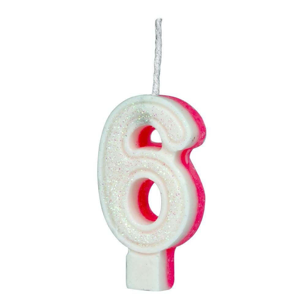 VELA GLITER REGINA Nº6 ROSA