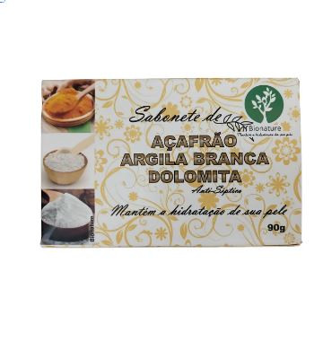 SABONETE DE ACAFRAO ARGILA BRANCA DOLOMITA 90GR