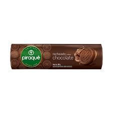 BISCOITO PIRAQUE  RECHEADO SABOR CHOCOLATE 160G