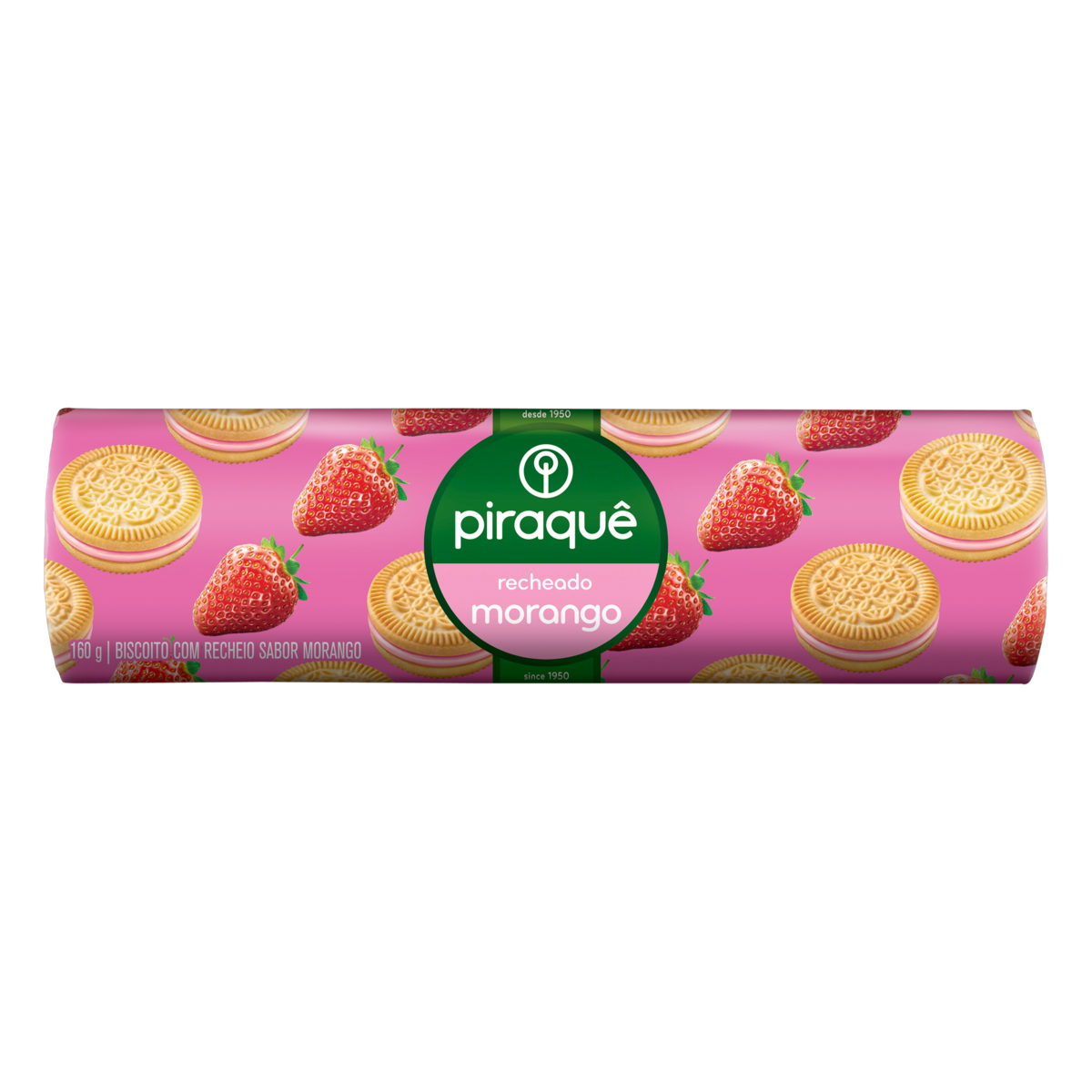 Biscoito Piraque Rech Morango 160g