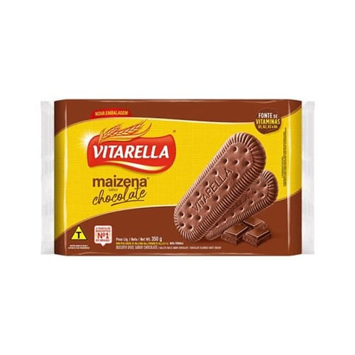 Biscoito de Maizena Sabor Chocolate Vitarella 350g