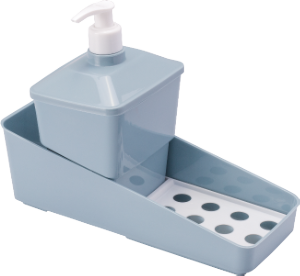 PORTA DETERGENTE E ESPONJA 600ML AZUL PLASÚTIL