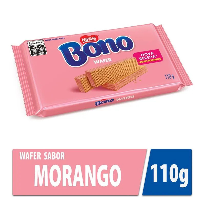 BISCOITO WAFER BONO MORANGO 110G