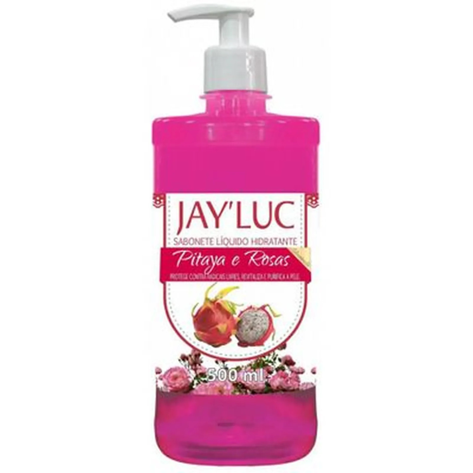 SABONETE LIQ JAYLUC PITAYA E ROSAS C/ VALVULA 500ML