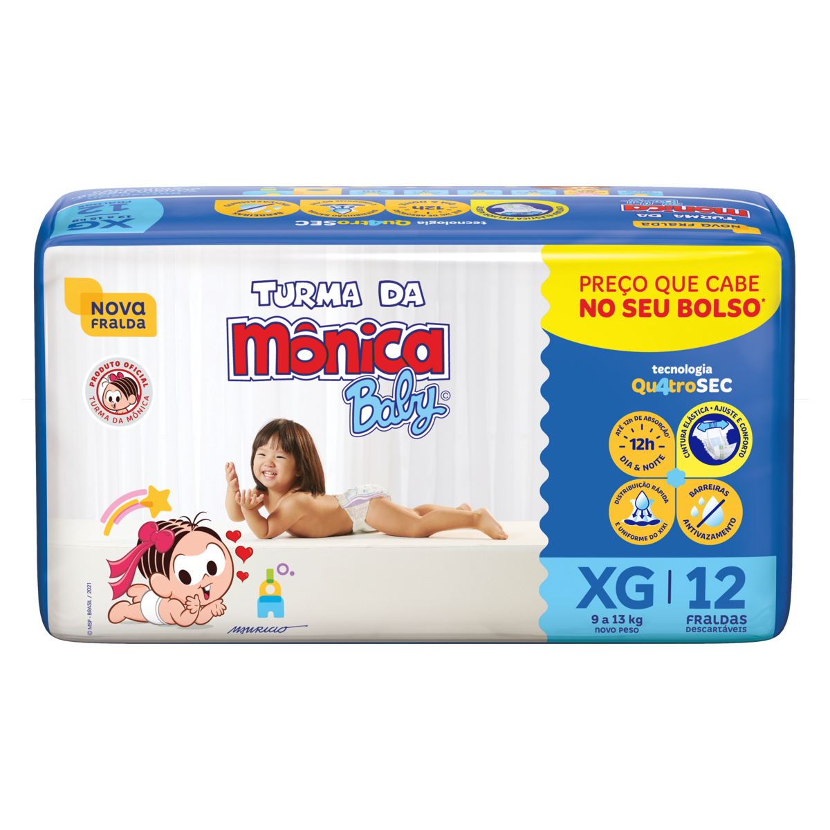 FRALDA TURMA DA MÔNICA BABY  XG 12UN