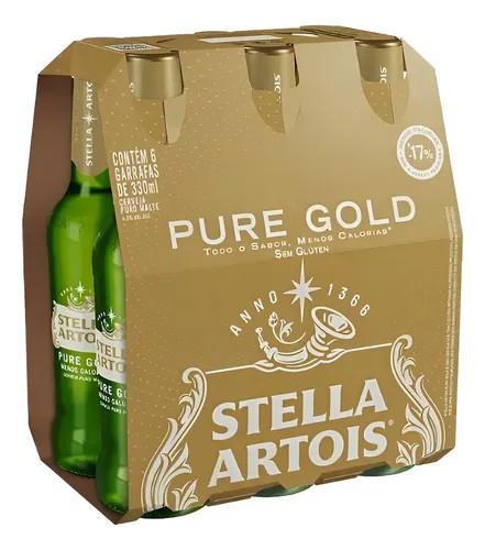 Stella Artois 330ml Sem Glúten - Pack de 6 unidades