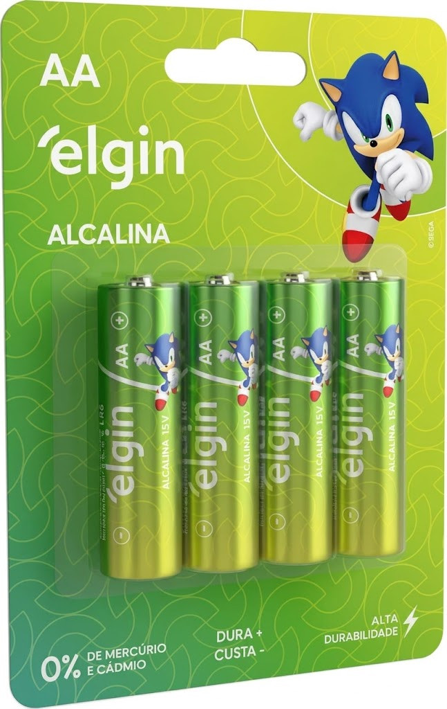 Pilha Alcalina Elgin - 4 Uni AA
