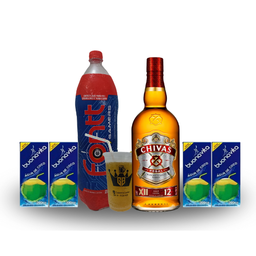 Combo chivas  12 anos 1L 6 gelos 