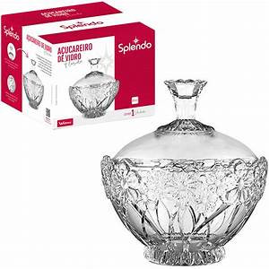 BOMBONIERE / AÇUCAREIRO VIDRO FLORIDO 370ML SPLENDO