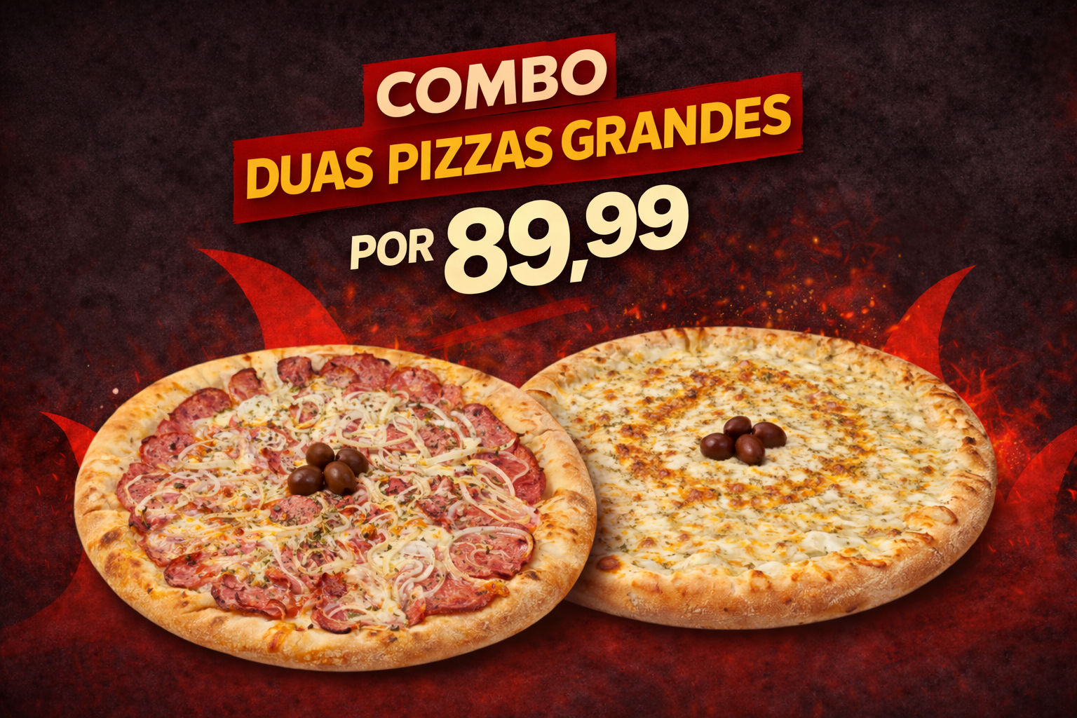 2 PIZZAS GRANDES POR 89,99