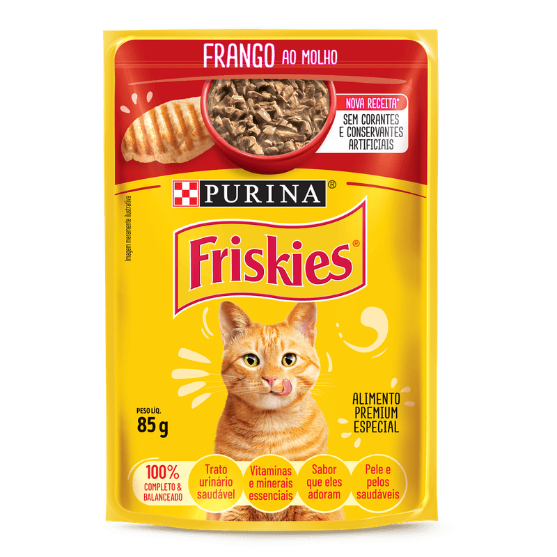 RAÇÃO SACHÊ FRISKIES Frango ao Molho 85g 