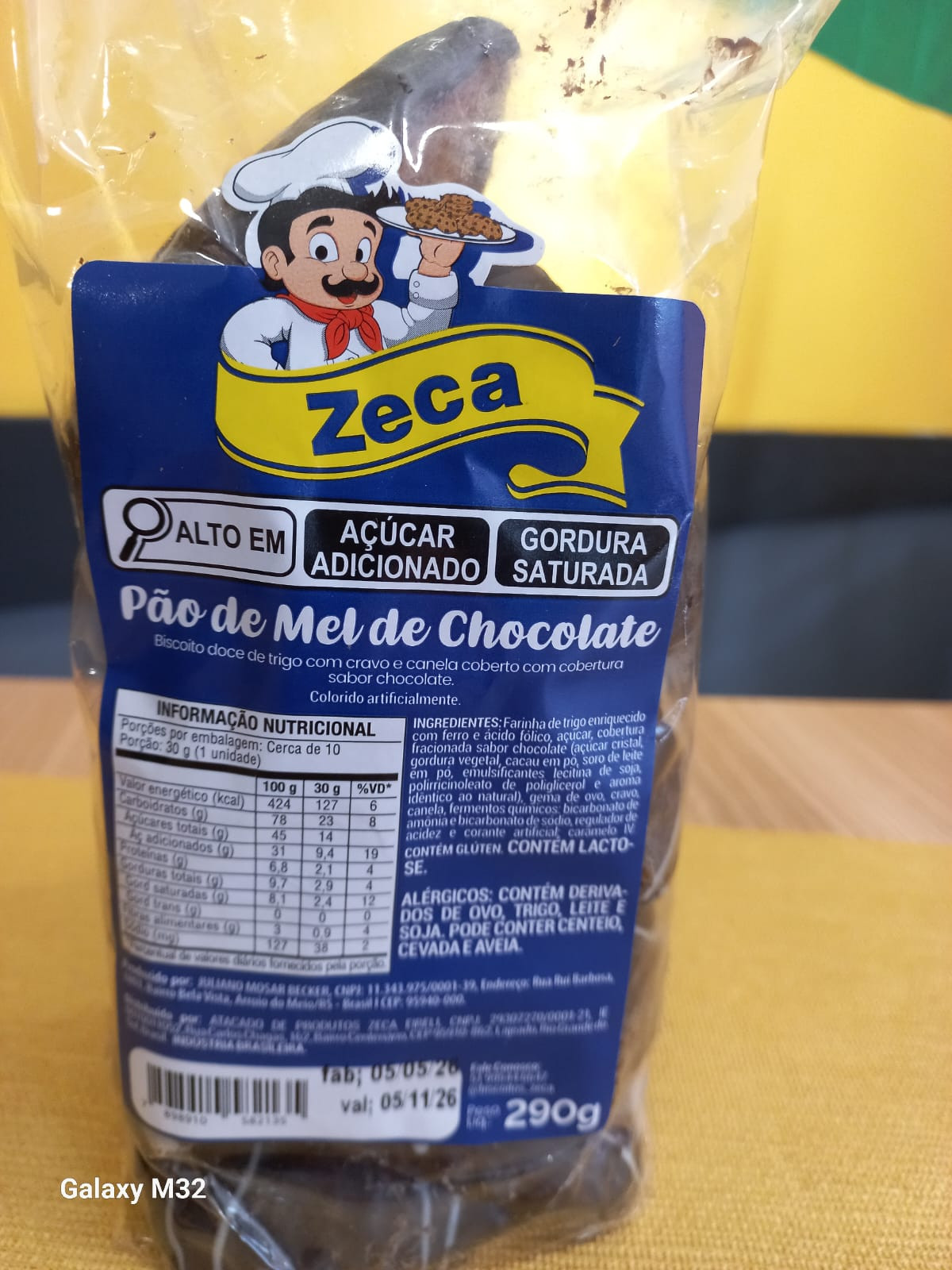 Pao De Mel De Chocolate  290G
