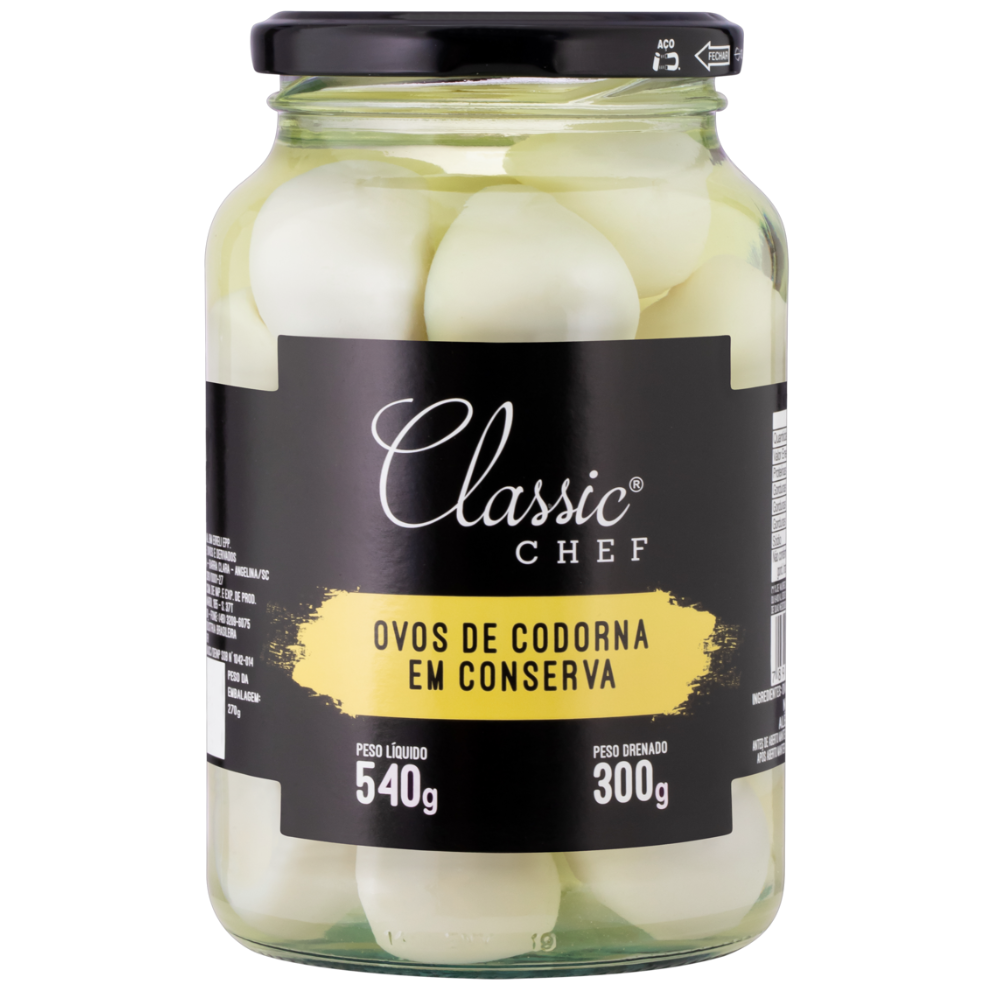 OVOS DE CODORNA EM CONSERVA CLASSIC CHEF 300G