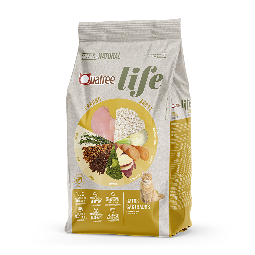 QUATREE LIFE GATOS CASTRADOS FRANGO 20KG