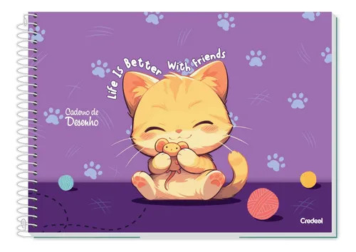 Caderno de desenho credeal 80 folhas 
