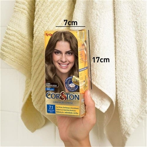 Tintura para Cabelo Louro Cinza Médio 7.1 Cor & Ton