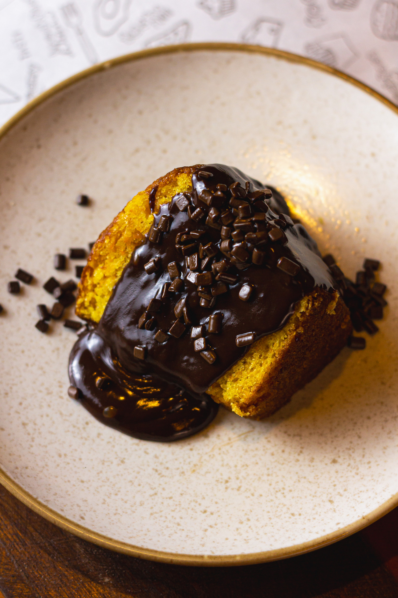 Bolo de Cenoura com chocolate 