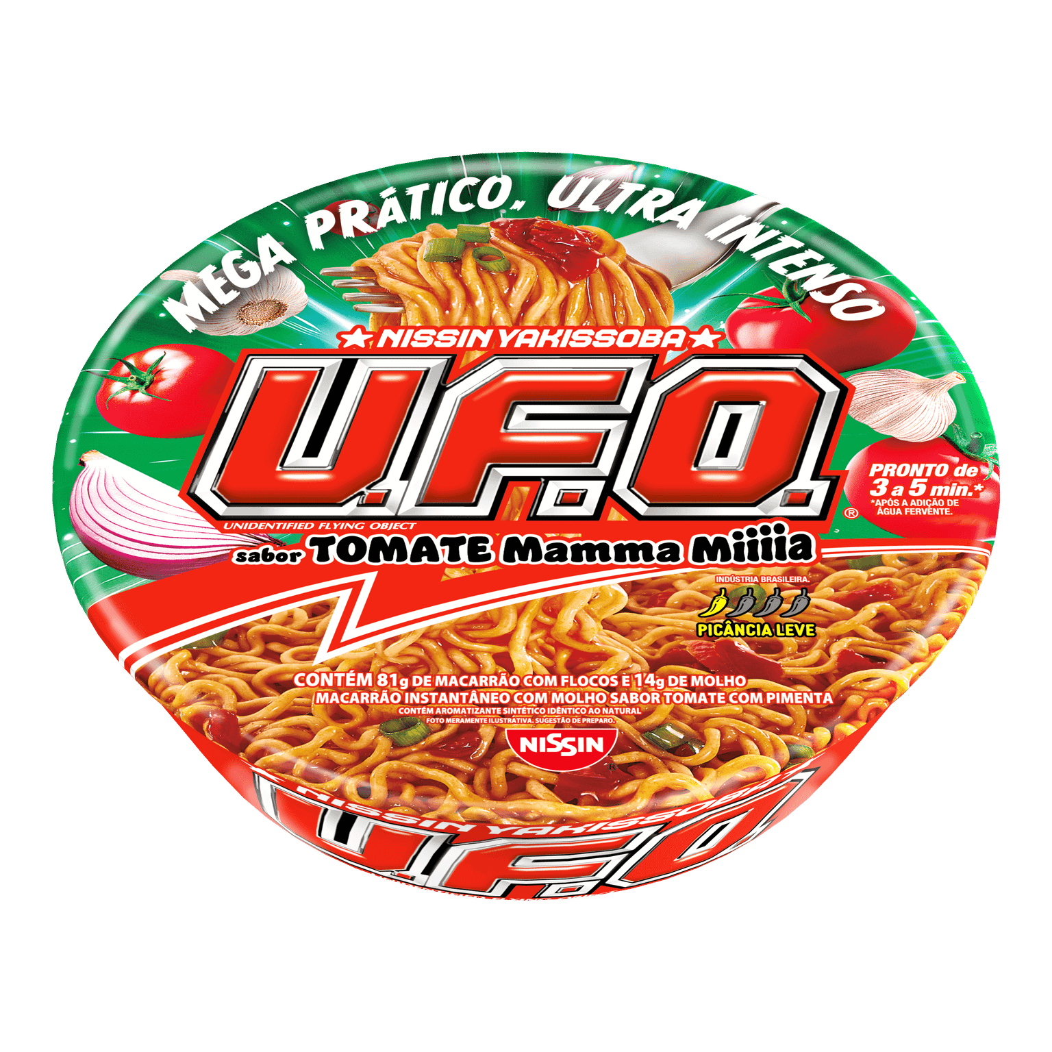 MACARRAO INST U.F.O TOMATE C/ PIMENTA 81G