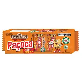 Paçoca Retangular C/Acucar Mascavo (DaColonia) 180g