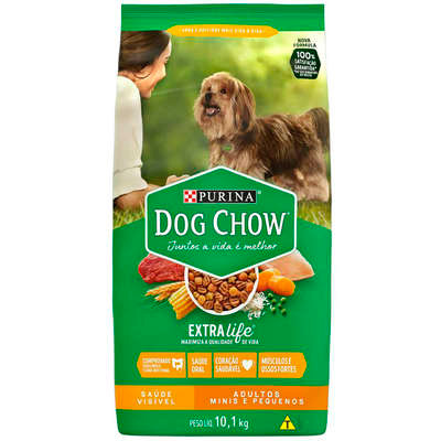 Ração Seca Nestlé Purina Dog Chow Extra Life para Cães Adultos Raças Minis e Pequenas 15kg