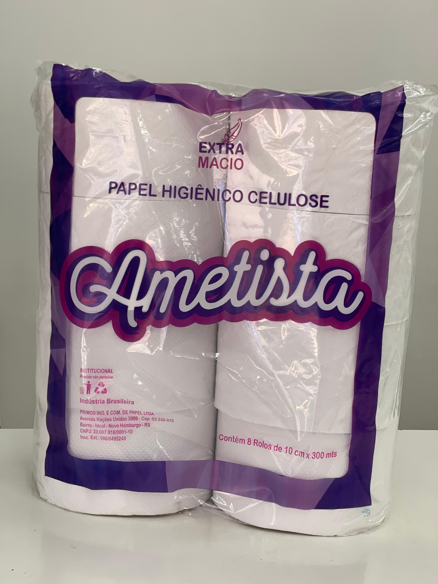 PAPEL HIG.ROLAO 8X300MT 100% CELULOSE AMETISTA