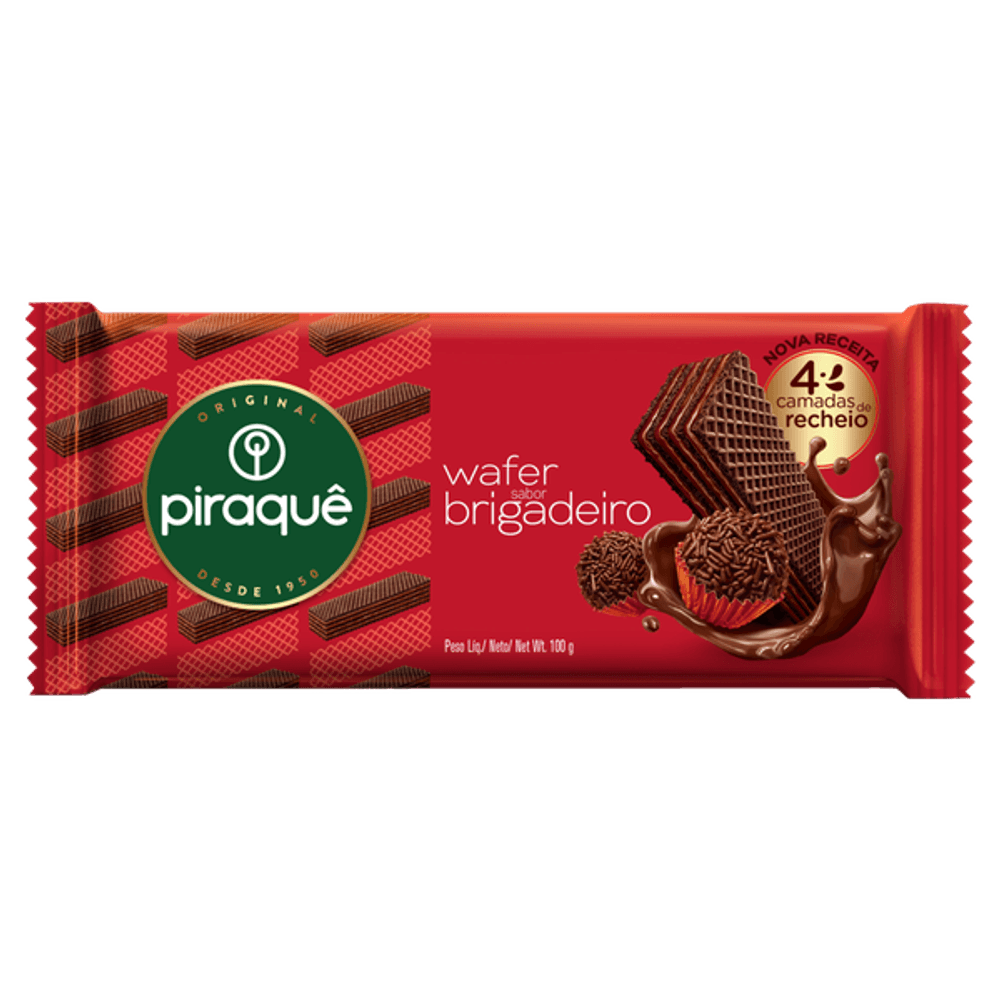 BISCOITO PIRAQUE 100G WAFER BRIGADEIRO