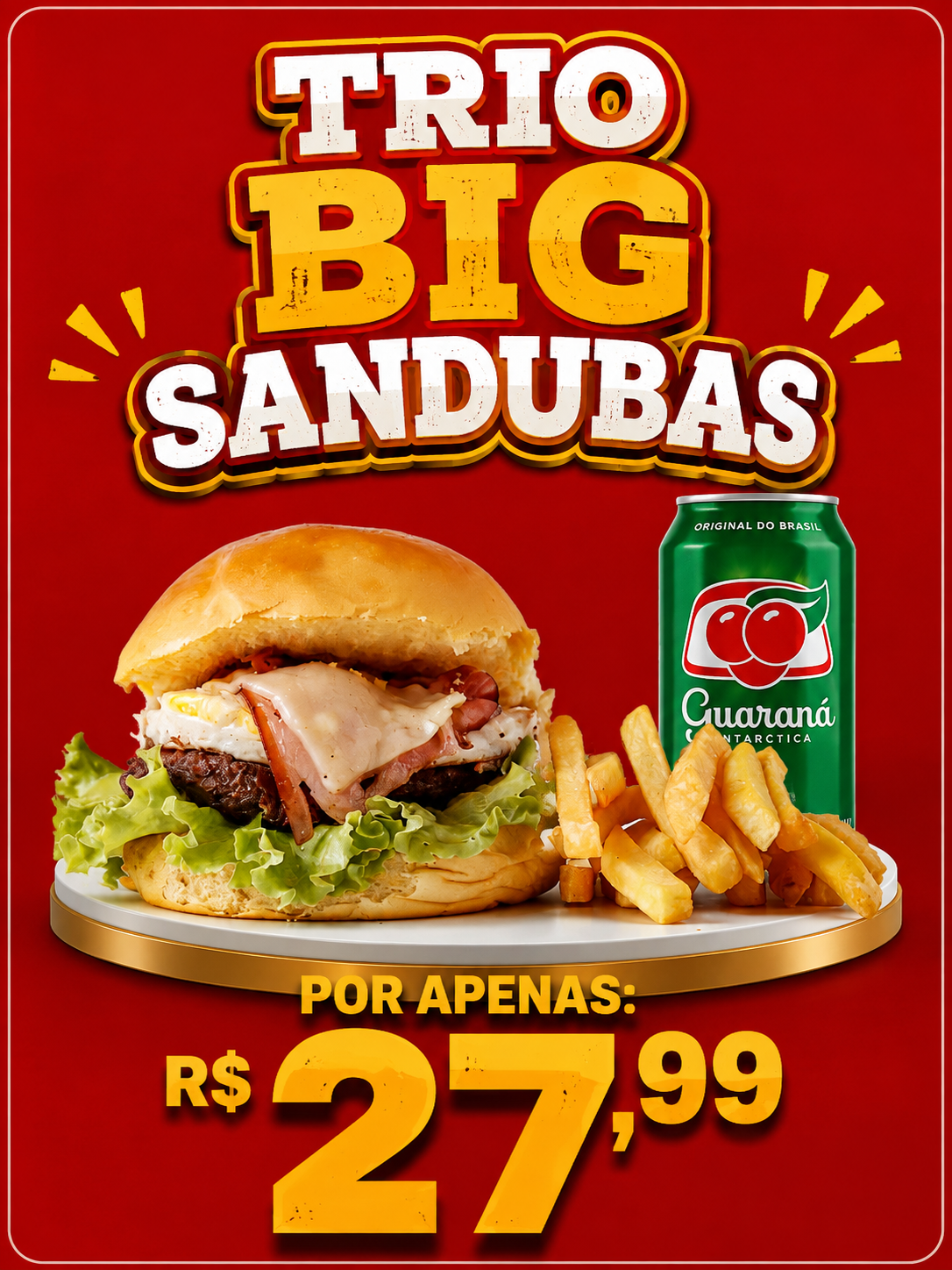 BIG SANDUBAS+BATATA+REFRI 350 ML