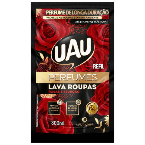 LAVA ROUPA LIQUIDO PERF ROSAS SEDU 800ML UAU SABÃO REFIL