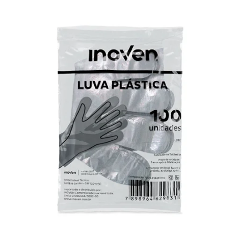 LUVA PLASTICA DESCARTAVEL INOVEN C100