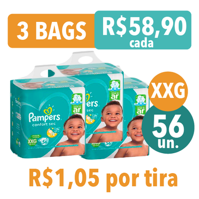 FRALDA PAMPERS CONFORTSEC BAG XXG