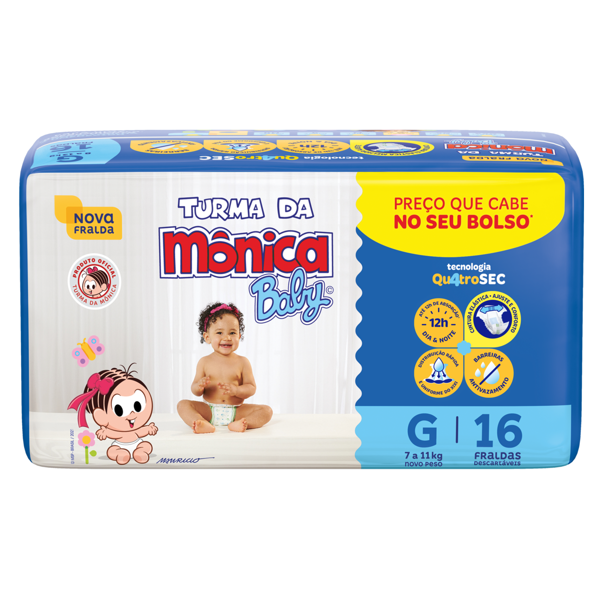 FRALDA TURMA DA MÔNICA BABY G 16UN