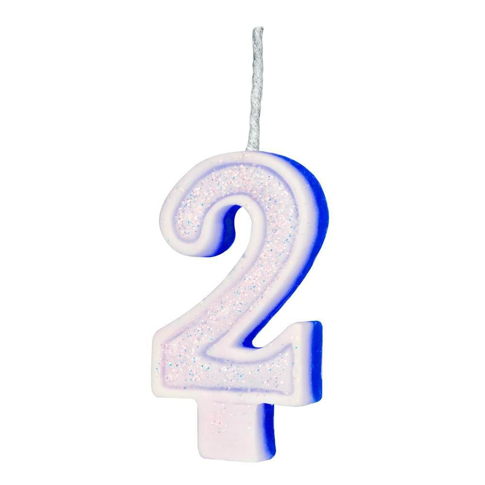 VELA GLITER REGINA Nº2 AZUL