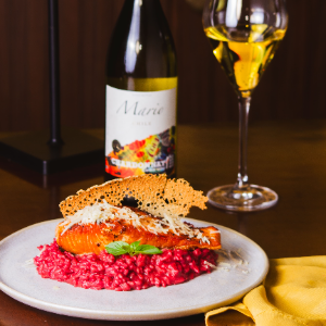 RISOTO ROSA COM SALMAO