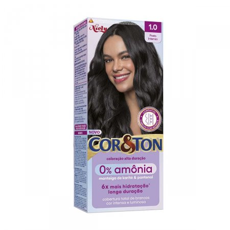 TINTURA COR E TON "1.0" PRETO INTENSO 0% AMONIA