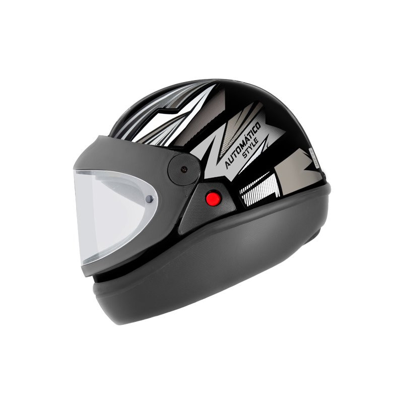 CAPACETE AUTOMATICO STYLE 56 PRETO/PRATA - EBF