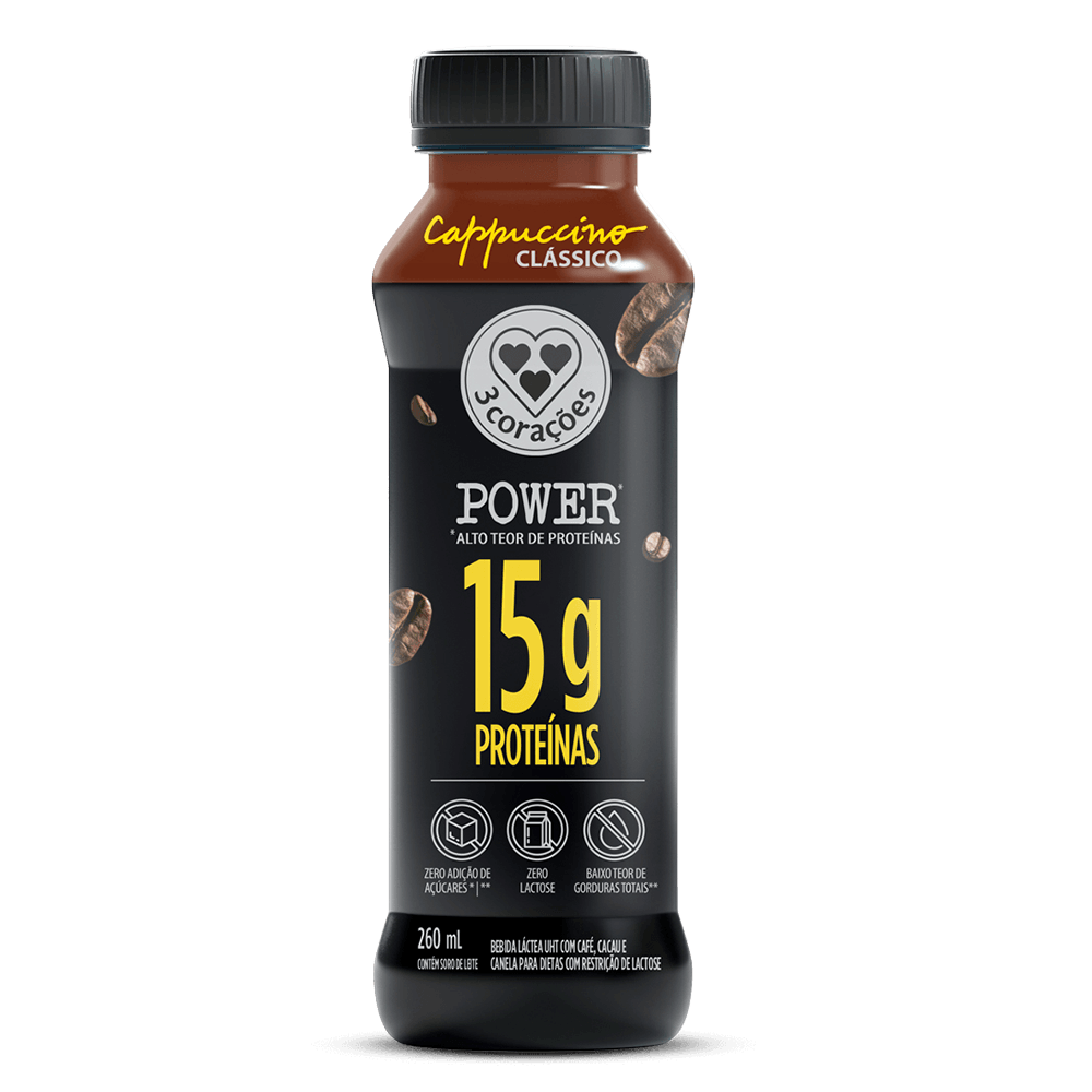 CAPPUCCINO PRONTO 3CORACOES 15G POWER WHEY 260ML