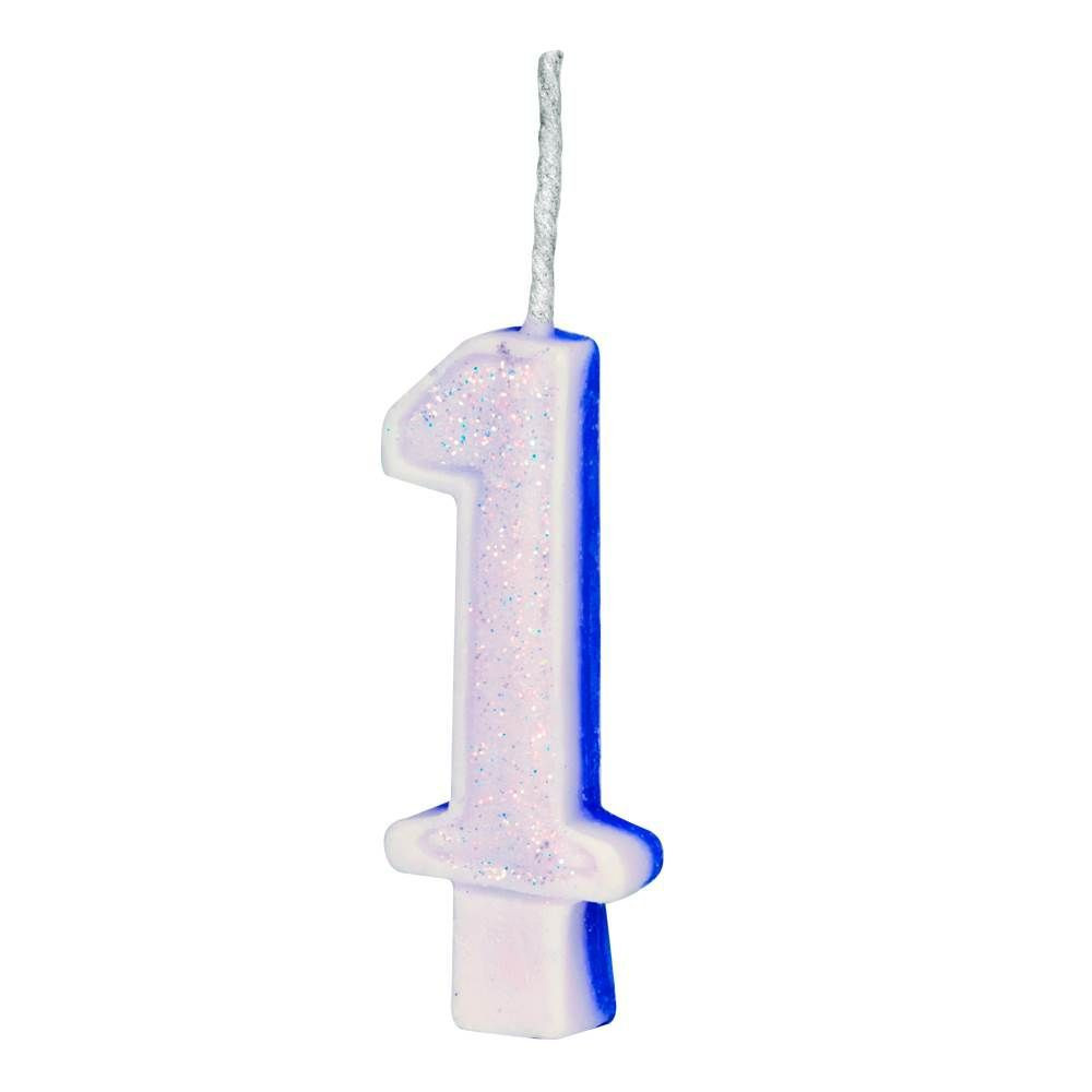 VELA GLITER REGINA Nº1 AZUL