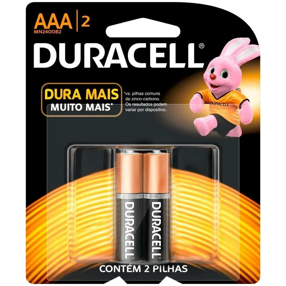 Pilha Alcalina Duracell - 2 Uni AAA