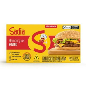 HAMBURGUER BOVINO SADIA CAIXA C/12 UN 672G