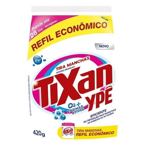 Tira Manchas Tixan Ypê Roupas Brancas Refil 420g