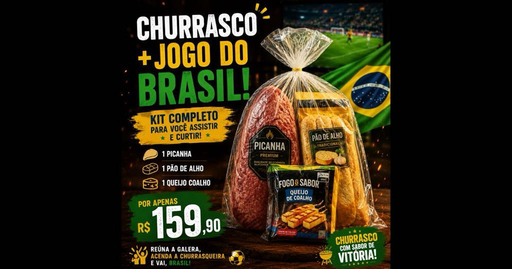 KIT CHURRASCO + BRINDE CARVÃO 2,5k