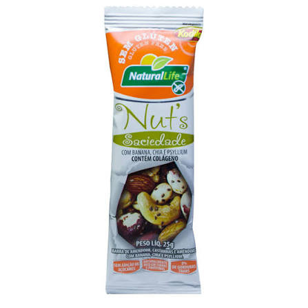 Barra Nuts Natural Life Zr Glut Saciedade 25g