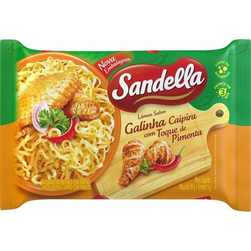 Macarrão Instantâneo Galinha Caipira com Pimenta Sandella 85g
