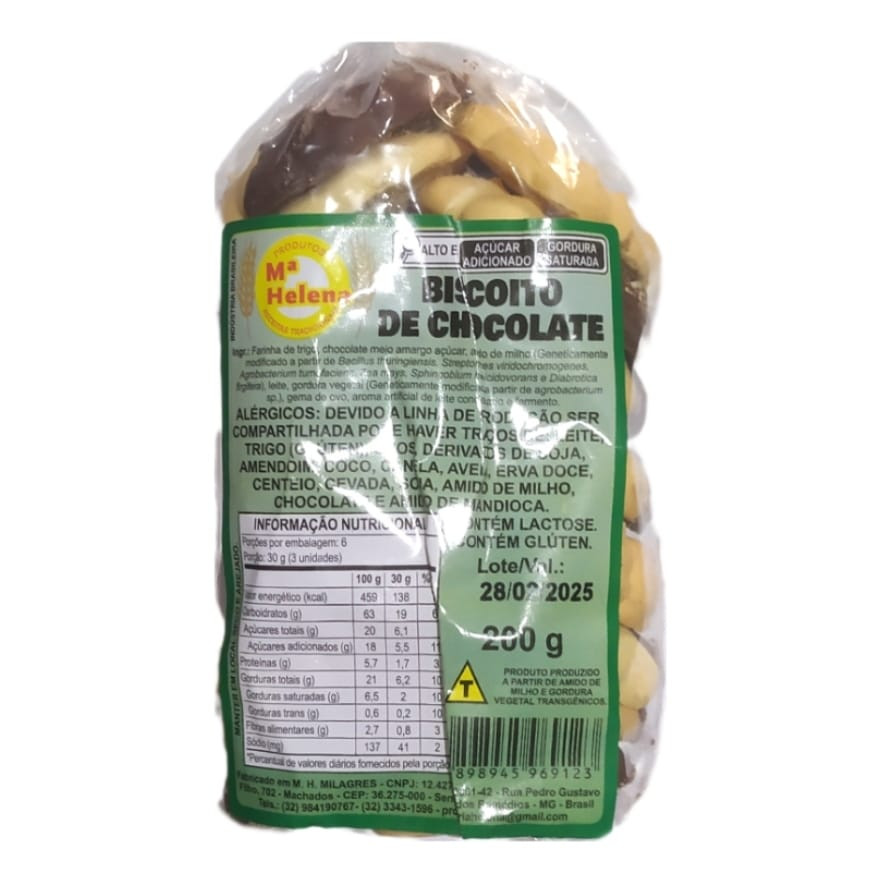 BISCOITO DE CHOCOLATE Mª HELENA 200G