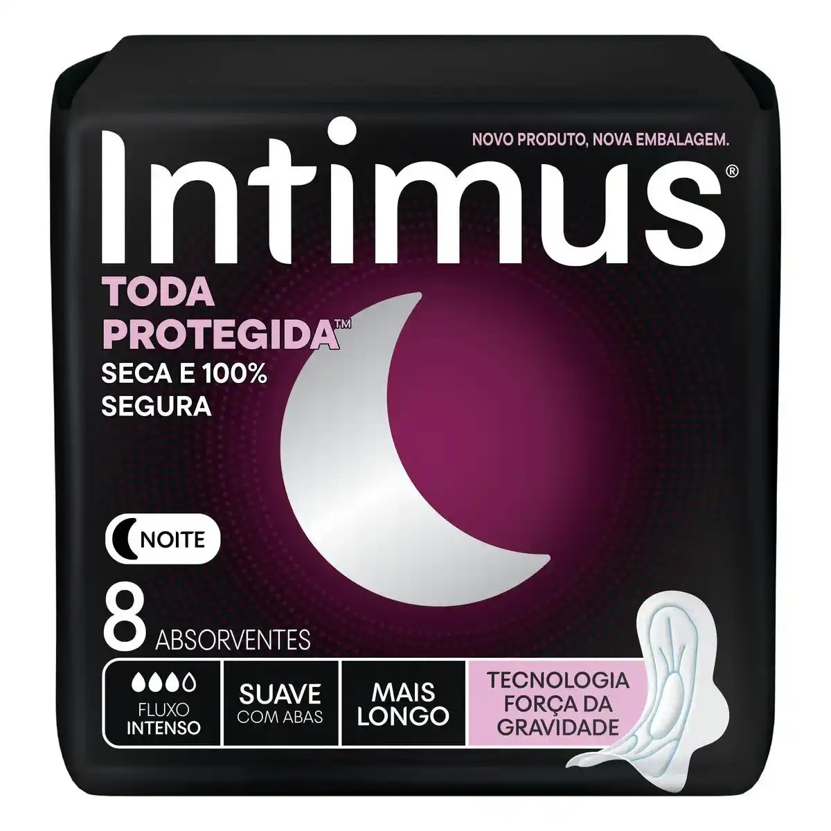 ABSORVENTE INTIMUS GEL NOTURNO C/ABAS 8 UND