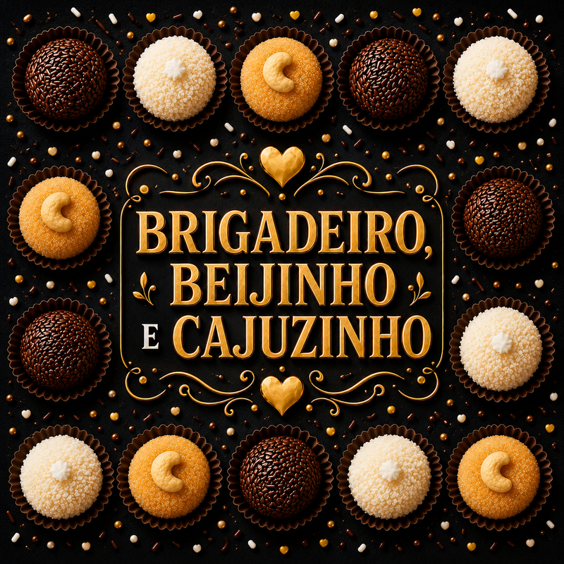 BRIGADEIRO, BEIJINHO E CAJUZINHO
