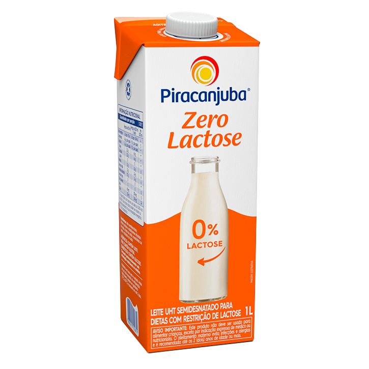 LEITE SEMIDESNATADO "ZERO LACTOSE" PIRACANJUBA 1L