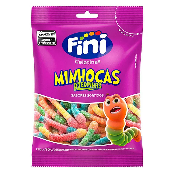 BALA FINI MINHOCA AZEDINHAS 90GRS 